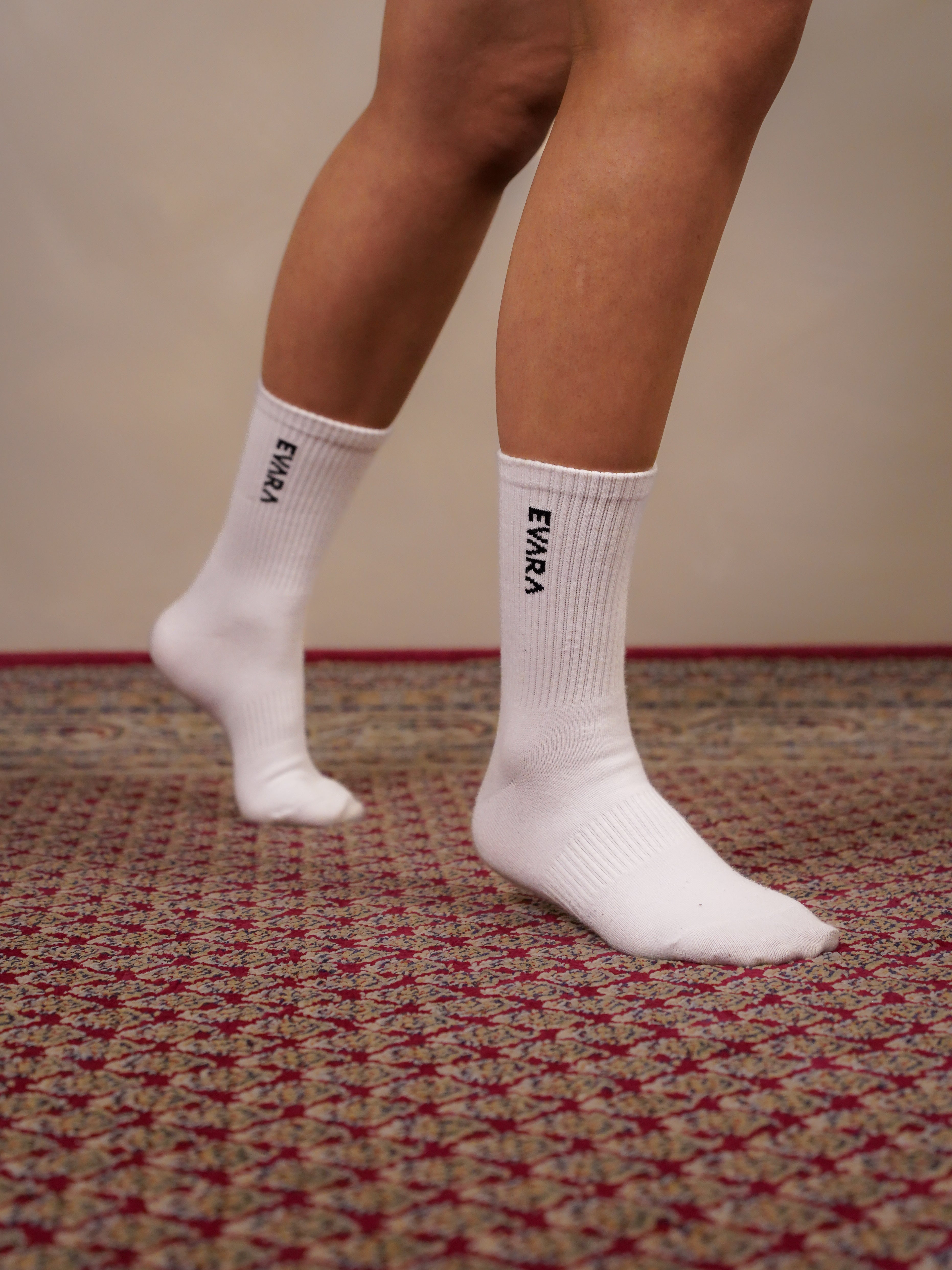 Ether White Crew Socks