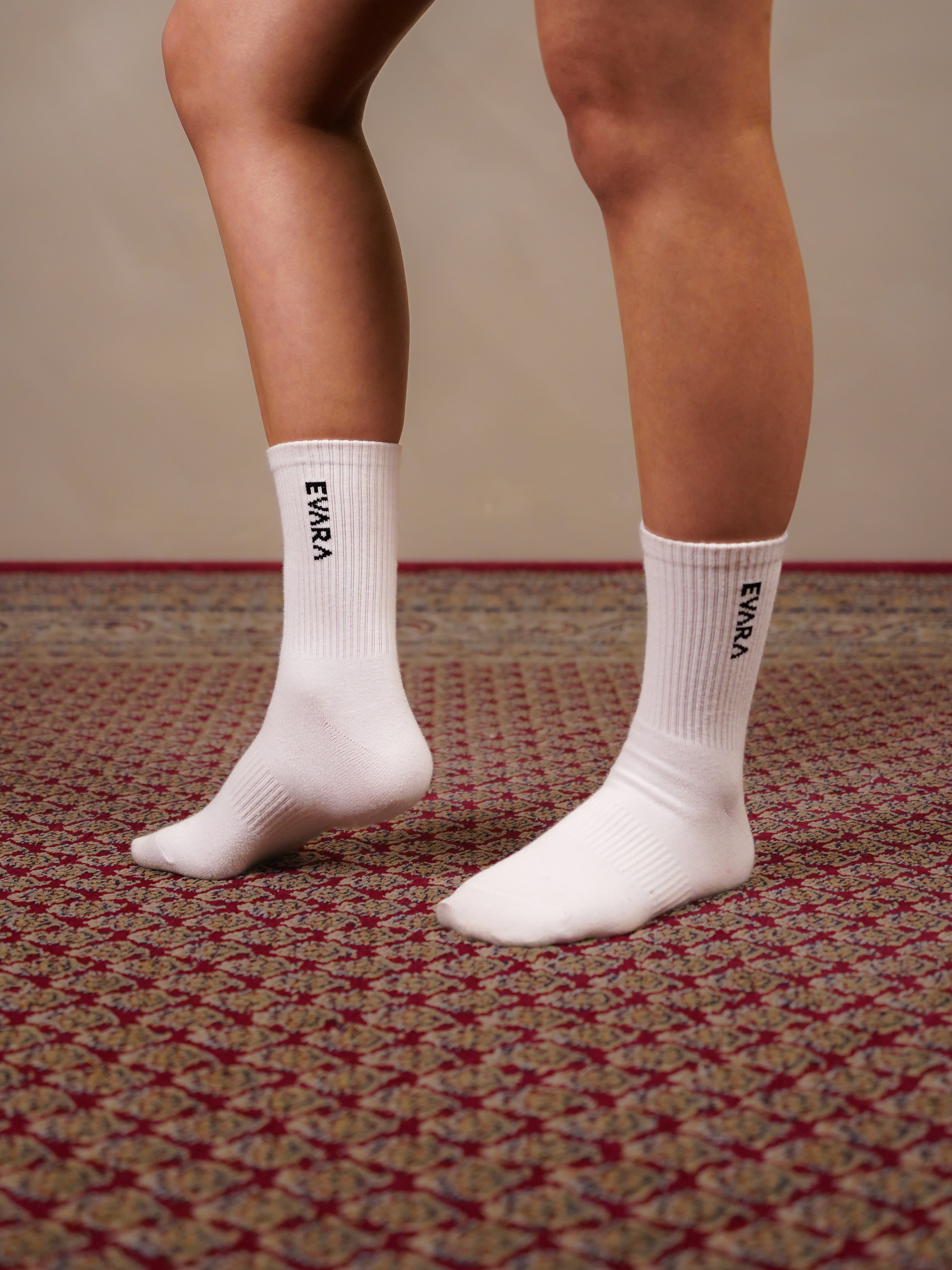 Ether White Crew Socks